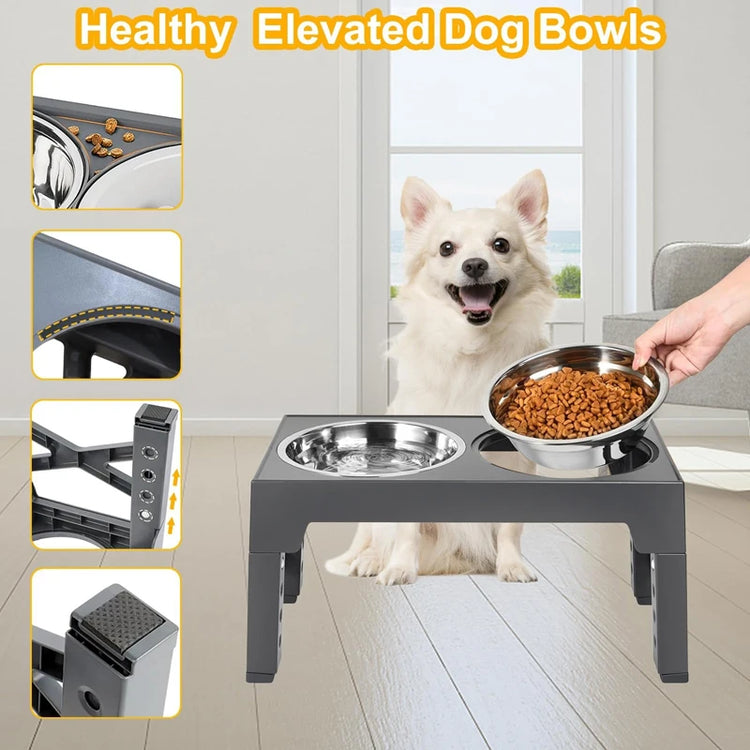 Elevated Dog Feeder with slow food bowl