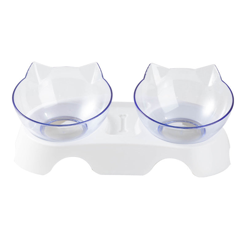 Transparent Double Cat Bowl for pets