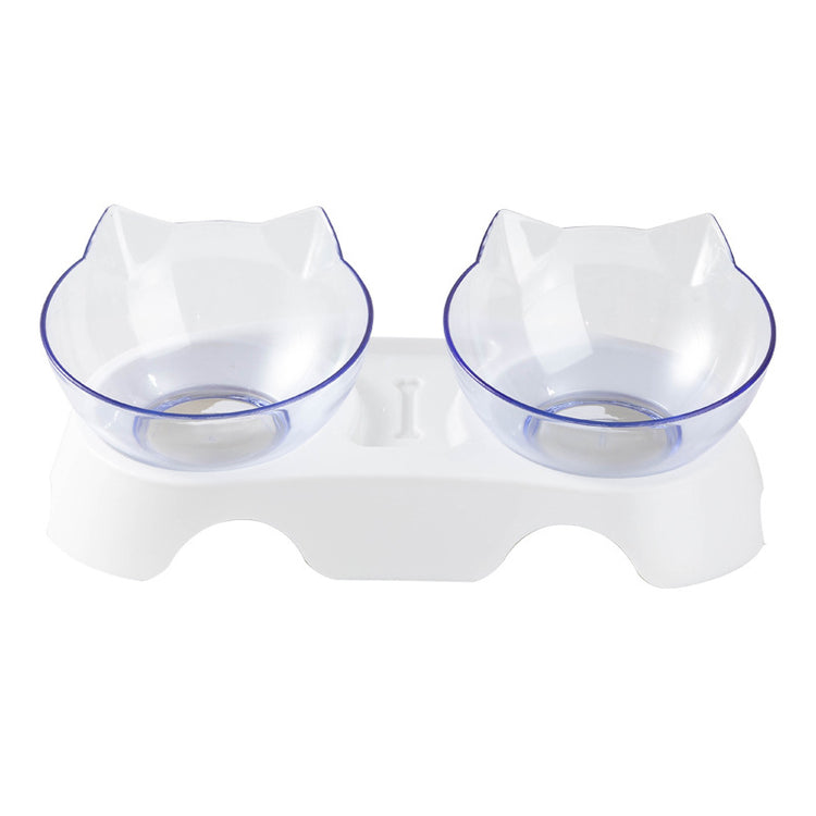 Transparent Double Cat Bowl for pets