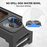 Adjustable Elevated Dog Bowl with slow feeder