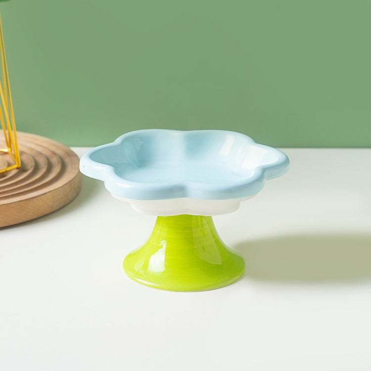 Flower Ceramic Cat Bowl elevated design