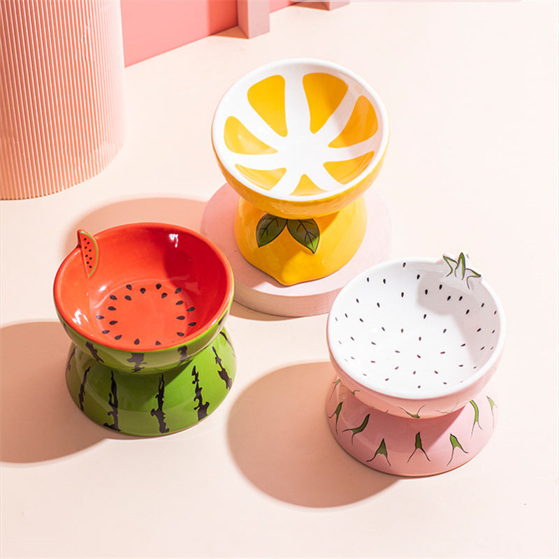 Ceramic Cat Food Bowl elevated design