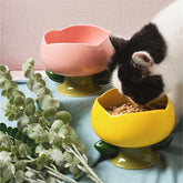 Flower Ceramic Cat Bowl for pets