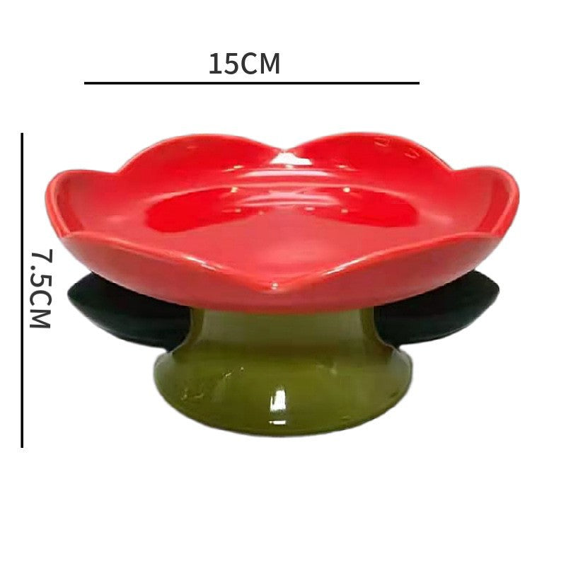 Flower Ceramic Cat Bowl for pets