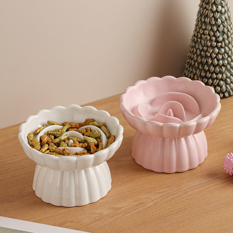 Elevated Slow Feeder Dog Bowl for flat-faced dogs