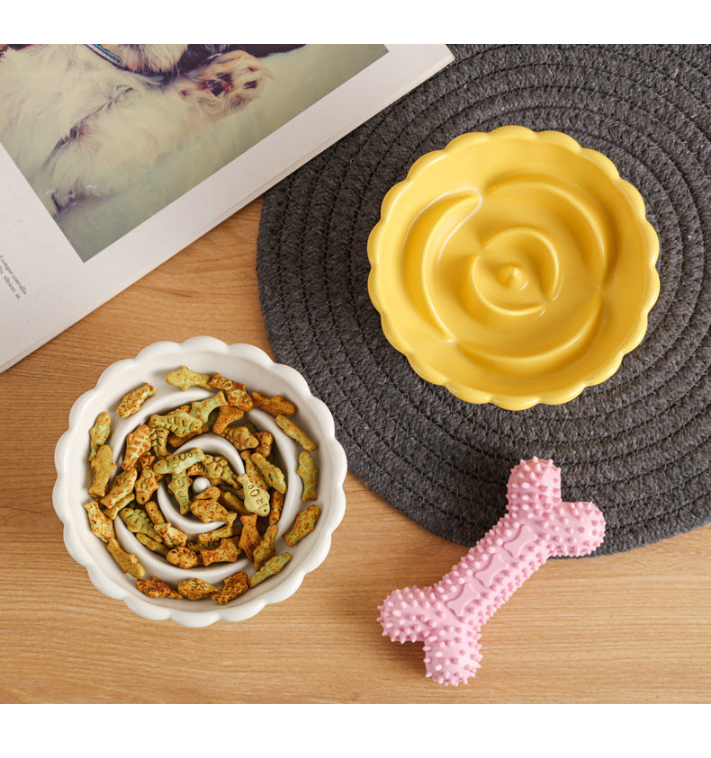 Elevated Slow Feeder Dog Bowl for flat-faced dogs