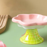 Flower Ceramic Cat Bowl elevated design