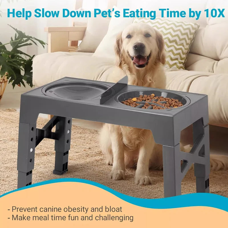 Elevated Dog Feeder with slow food bowl