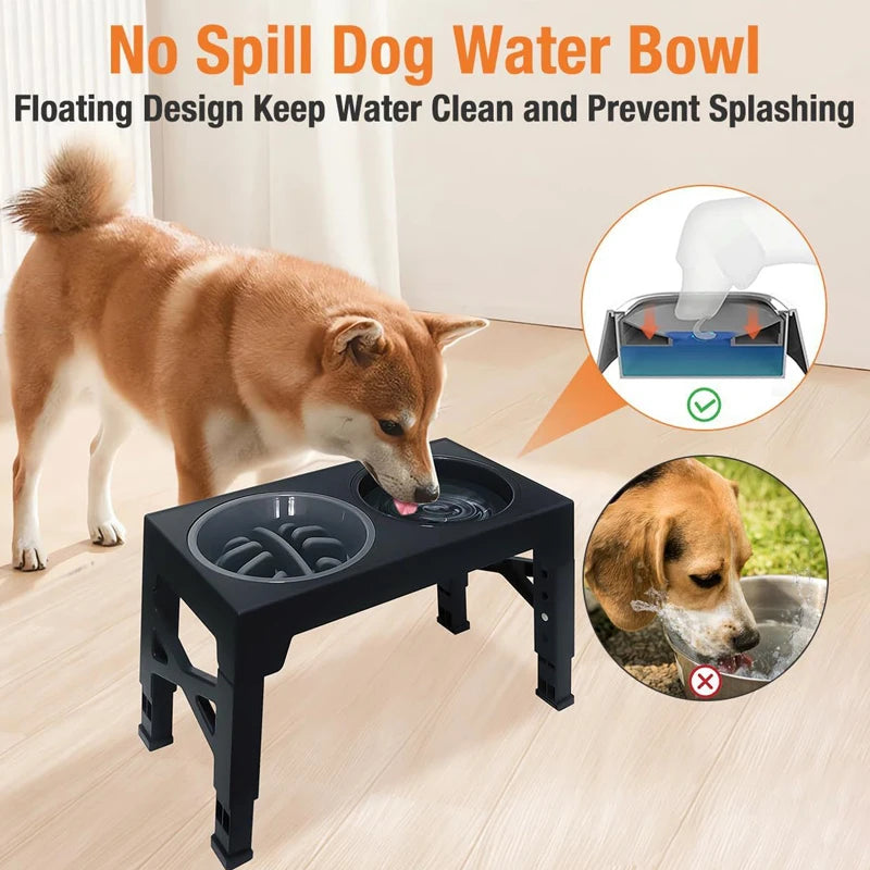 Elevated Dog Feeder with slow food bowl