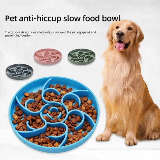 Silicone Pet Dog Slow Feeder Bowl Anti-tip Feature Non Slip Anti-Gulping for Large Medium Small Dogs Puppy  and Cats