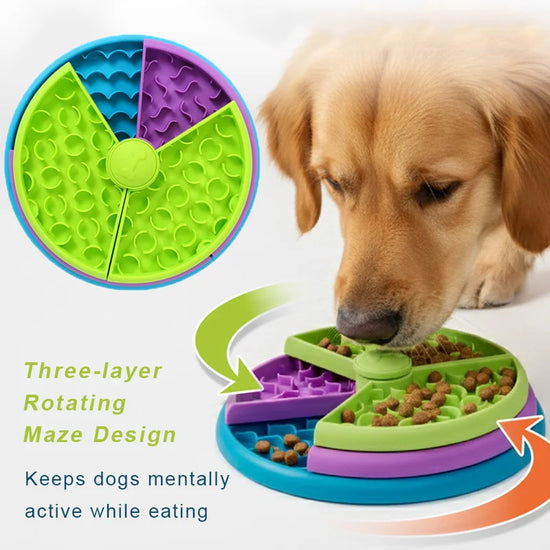 Slow Feeder Dog Bowl Enrichment Puzzle Dog Toys Layers Detachable Slow Eating Food Bowl for Dogs Anti-slip Dog Feeder Bowl